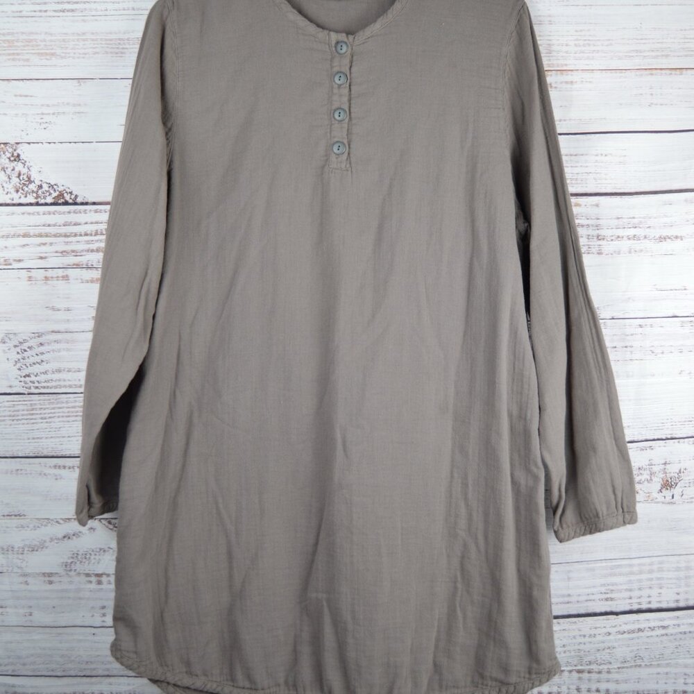 Parachute 100% Cotton Sleep Shirt In Grey Color Womens Sz Large READ Stains - Picture 2 of 12